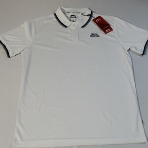 Slazenger NWT Men's White Performance Hydro Dry Moisture Wick Polo Shirt Size M